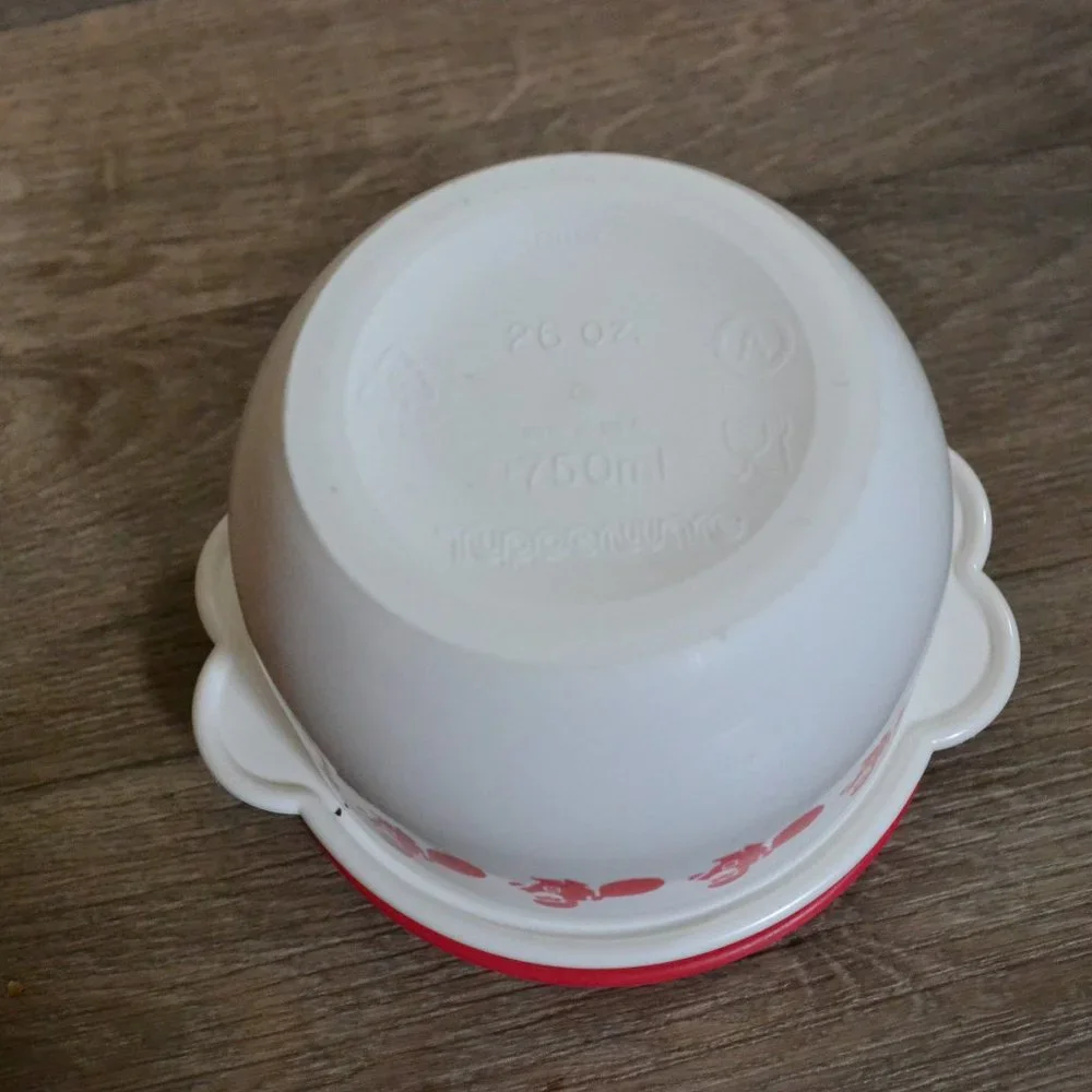 Vintage Tupperware Santa Christmas Bowl Two Piece Set